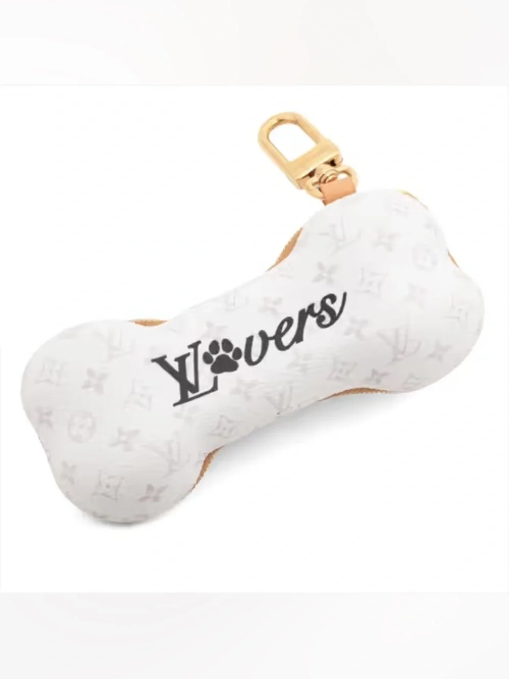Louis Vuitton Pharrell Bone Key Holder Bag Charm White Paw Monogram M02285